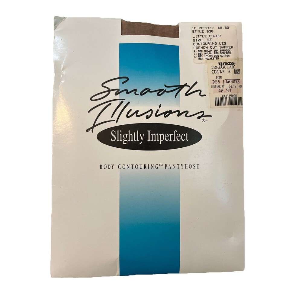 Vtg 1996 Hanes Smooth Illusions Body Contouring Pantyhose~636~sz EF~Little Color